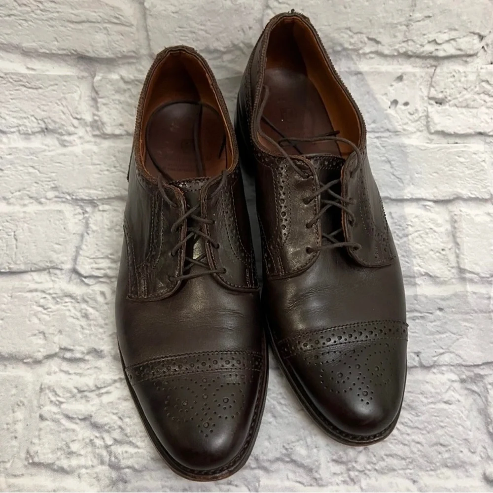 Allen Edmonds 6th avenue cap toe semi brogue derby men’s shoes size 11 brown
